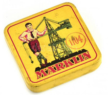 Märklin Fém Doboz, Kis Kopásnyomokkal, 6×6×1,5 Cm - Advertising