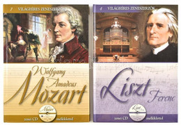 Világhíres Zeneszerzők Sorozat Két Kötete (4.,7.):  Wolfgang Amadeus Mozart, Liszt Ferenc. Bp., 2011, Kossuth. CD-rom Me - Other & Unclassified