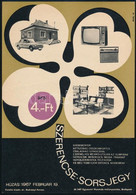 1967 Szerencse-sorsjegy Kisplakát, Novák Grafika-montázs, 23,5×16,5 Cm - Altri & Non Classificati