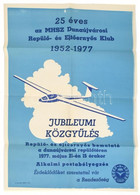 25 éves Az MHSZ Dunaújvárosi Repülő- és Ejtőernyős Klub 1952-1977, Plakát, Ofszet, Papír. Hajtásnyommal, 74x52,5 Cm. - Altri & Non Classificati