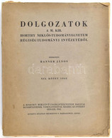 Dolgozatok A M. Kir. Horthy Miklós-Tudományegyetem Régiségtudományi Intézetéből. XIX. Köt. 1943. Szerk.: Banner János. S - Sin Clasificación