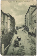 * T2/T3 1921 Fiume, Rijeka; Via Michelangelo Buonarroti / Street, Automobile (EK) - Unclassified