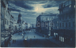 ** T1 Fiume, Rijeka; Corso Re V. Emanuele III, Notturno, Farmacia / Square At Night, Pahrmacy - Unclassified