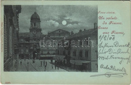 T2/T3 1898 (Vorläufer) Fiume, Rijeka; Torre Civica / Tower At Night (EK) - Zonder Classificatie