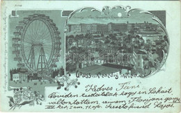 T2/T3 1899 (Vorläufer) Wien, Vienna, Bécs; Venedig, Riesenrad / Ferris Wheel. Art Nouveau, Floral, Litho (fl) - Unclassified