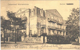 T2/T3 1923 Warnemünde, Ostseebad, Besitzer W. Cordes, Strand Hotel Pensionshaus I. Ranges (EB) - Non Classificati