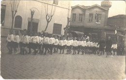 * T3 Constantinople, Istanbul; Pera / Beyoglu, School Parade, Students. Photo (EB) - Unclassified