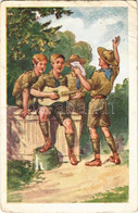 * T3 Daltól Hangos Erdő, Mező, Berek. Rigler József Ede Kiadása R.J.E. 8010. / Hungarian Boy Scout Art Postcard (EB) - Non Classificati