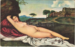 ** T2/T3 Schlummernde Venus / Erotic Nude Lady Art Postcard. Stengel S: Giorgione - Non Classificati