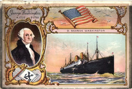 T3/T4 1913 Norddeutscher Lloyd Dampfer SS George Washington. George Washington. US Flag, Art Nouveau (tears) - Non Classificati