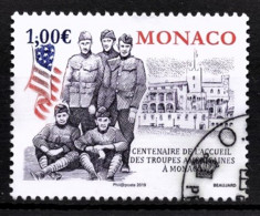 MONACO 2019 - Y.T. N° 3180 / CENTENAIRE DE L'ACCUEIL À MONACO DE TROUPES AMÉRICAINES -OBLITERE - Gebruikt