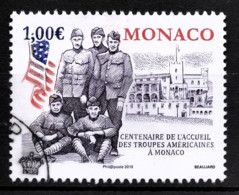 MONACO 2019 - Y.T. N° 3180 / CENTENAIRE DE L'ACCUEIL À MONACO DE TROUPES AMÉRICAINES -OBLITERE - Used Stamps