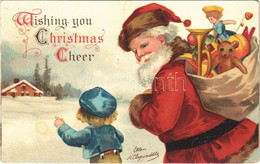 * T2 Dombornyomott Mikulás / Wishing You Christmas Cheer, Embossed Litho S: Ellen Clapsaddle - Zonder Classificatie