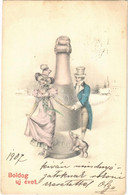 T2/T3 1907 Boldog új évet / New Year Greeting, Derby Champagne - Zonder Classificatie