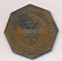 1910. "Szolnoki 'MÁV' Sport Egyesület" Kétoldalas Br Sport Emlékérem (40x40mm) T:1- Patina - Non Classés