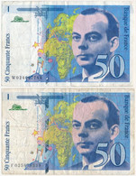 Franciaország 1994. 50Fr (2x) T:III France 1994. 50 Francs (2x) C:F  Krause 157A.d - Unclassified