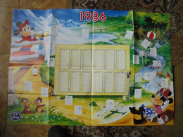 Poster Calendrier Mickey 1986 Publicitaire Jacky  Format 60 X 60 TBE - Diaries