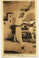 7586 - Illustrateur - LE TANNEUR  - SUPERBE JOUEUR DE PELOTE BASQUE -  Circulée En 1937 - Le Tanneur