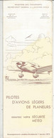 Publicité, Sécurité Météo Pour Pilotes D'avions Légers De Planeurs,1972 , 8 Pages, Frais Fr 2.25 E - Publicités