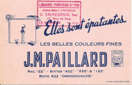 Buvard Publicitaire - Les Belles Couleurs Fines J.M. Paillard - Publicité Librairie Sauvegrain St Yon - Stationeries (flat Articles)