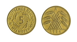 GERMANIA 5 RENTENPFENNIG 1924 DEUTCHES REICH GERMANY CATEGORIA  A  BERLIN DEUTCH LAND ALLEMAN - 5 Rentenpfennig & 5 Reichspfennig