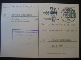 Deutschland BRD Ganzsache 1965- Postkarte Von Bremen Nach Frankfurt - Postkaarten - Gebruikt