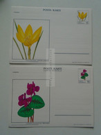 D179375 Turquie (Turkey) Entier Postal  Stationery  - Flowers Fleurs - 1988  Lot Of 2 Postcards  Cyclamen -Crocus - Autres & Non Classés
