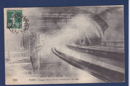 CPA Paris 75 Inondations De 1910 Catastrophe Circulé Gare Saint Michel - Inondations De 1910