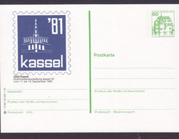 Bundespost Berlin Postal Stationery Ganzsache Entier 50Pf. Wasserschloss Inzlingen 3500 Kassel '81 Cachet - Cartes Postales - Neuves