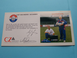 SJEF VAN WEERD / AD DAMEN > WILLEM II Tilburg / Sponser CZ Groep Zorgverzekeraars ( Zie Fotoscans AUB ) Afm. 10 X 20 Cm. - Autografi