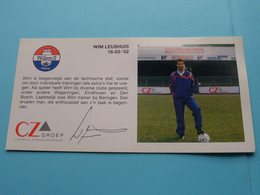 WIM LEUSHUIS > WILLEM II Tilburg / Sponser CZ Groep Zorgverzekeraars ( Zie Fotoscans AUB ) Afm. 10 X 20 Cm. - Handtekening