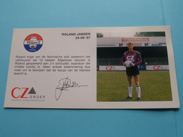 ROLAND JANSEN > WILLEM II Tilburg / Sponser CZ Groep Zorgverzekeraars ( Zie Fotoscans AUB ) Afm. 10 X 20 Cm. - Authographs