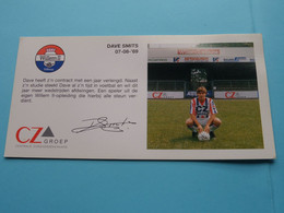 DAVE SMITS > WILLEM II Tilburg / Sponser CZ Groep Zorgverzekeraars ( Zie Fotoscans AUB ) Afm. 10 X 20 Cm. - Autographes