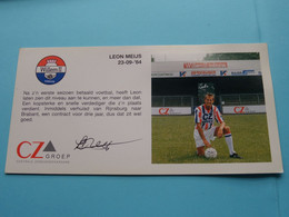 LEON MEIJS > WILLEM II Tilburg / Sponser CZ Groep Zorgverzekeraars ( Zie Fotoscans AUB ) Afm. 10 X 20 Cm. - Autógrafos