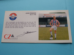 JOHN FESKENS > WILLEM II Tilburg / Sponser CZ Groep Zorgverzekeraars ( Zie Fotoscans AUB ) Afm. 10 X 20 Cm. - Autographes