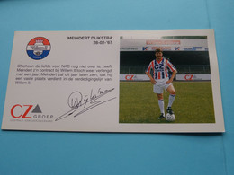 MEINDERT DIJKSTRA > WILLEM II Tilburg / Sponser CZ Groep Zorgverzekeraars ( Zie Fotoscans AUB ) Afm. 10 X 20 Cm. - Autógrafos