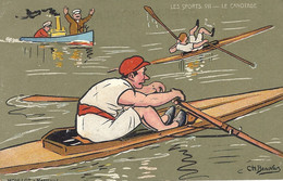 LES SPORTS - Le Canotage - Signé Ch. Beauvais - Colorisé - Ed. Moullot, Marseille - Rowing