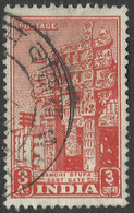 India. 1949-52 Definitives. 3a Used. SG 314 - Usati