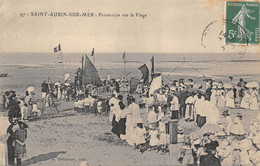 14-SAINT-AUBIN-SUR-MER- PROCESSION SUR LA PLAGE - Saint Aubin