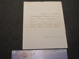 LIEGE 1899-MARIAGE DE ADRIEN DAWANS ET FINA BIAR-AU DOS COURRIER MANUSCRIT LOCATION MAISON A RAMET-FLEMALLE DU 2/2/1900 - Boda