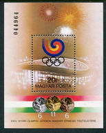 HUNGARY 1988 Olympic Medals Block MNH / **.  Michel Block 201 - Blocchi & Foglietti