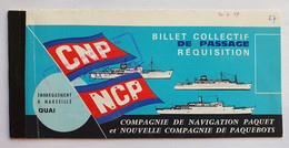 COMPAGNIE DE NAVIGATION PAQUET - Billet De Passage Réquisition DAKAR MARSEILLE - Ancerville - 1967 - Mondo