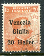 Italy - Offices In Austria - 1919 20h On 20c Orange Used (SG 61) - Andere & Zonder Classificatie