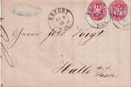 PREUSSEN 1865   LETTRE DE ERFURT - Interi Postali