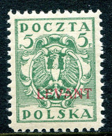 Poland Levant 1919 Overprints - 5f Yellow-green HM (SG 2) - Levant (Turquie)