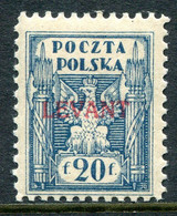 Poland Levant 1919 Overprints - 20f Blue HM (SG 5) - Levant (Turkey)