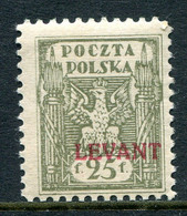 Poland Levant 1919 Overprints - 25f Olive HM (SG 6) - Levant (Turquía)