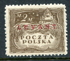 Poland Levant 1919 Overprints - 2m Brown HM (SG 10) - Levant (Turquía)