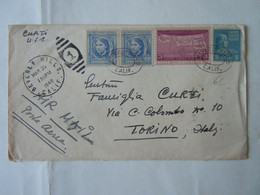 USA COVER 18 CENT BEVERLY HILLS  TO ITALIA TORINO  5+5+5+3 CENT  VALORI GEMELLI AIR MAIL - Autres & Non Classés