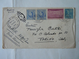 USA COVER 18 CENT BEVERLY HILLS  TO ITALIA TORINO  5+5+5+3 CENT  VALORI GEMELLI AIR MAIL - Andere & Zonder Classificatie